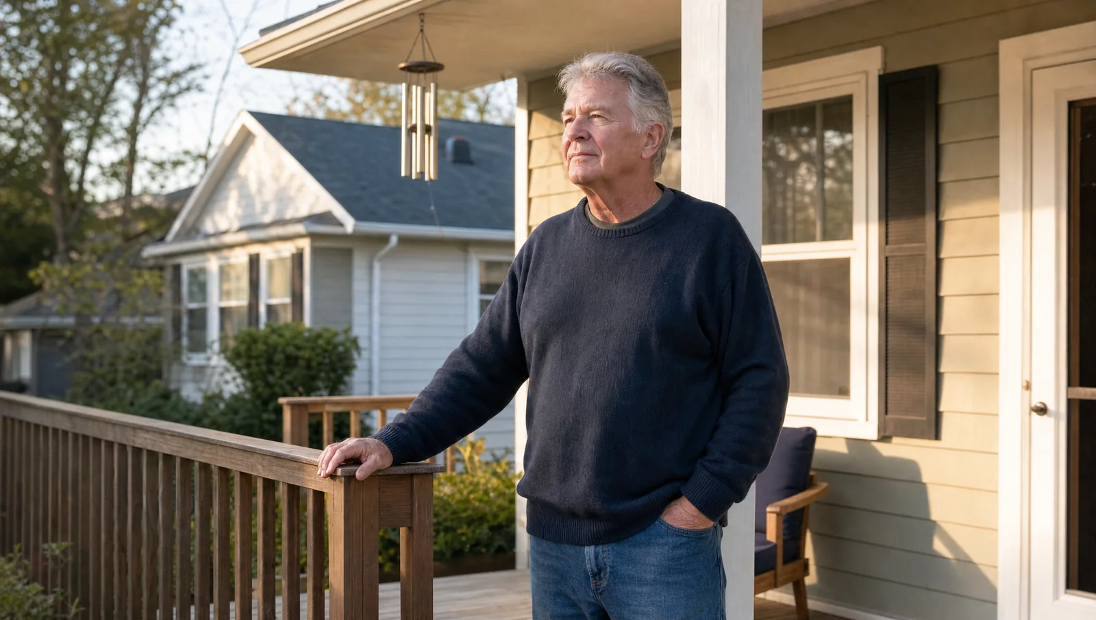 A homeowner 62 or older secure in the home they still own with a reverse mortgage
